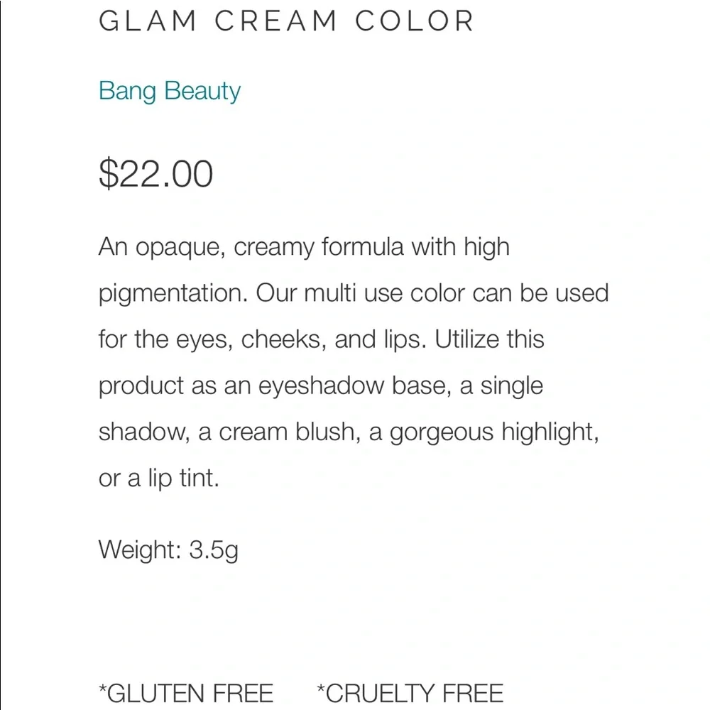 Bang Beauty Dolce Pink Glam Shimmer Glass Pot Beauty Balm Award Winning Beauty